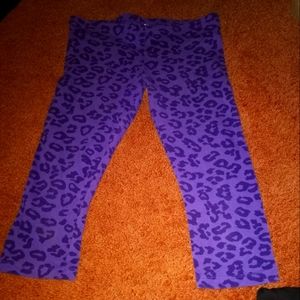 SO, leggings, black and purple leopard print
